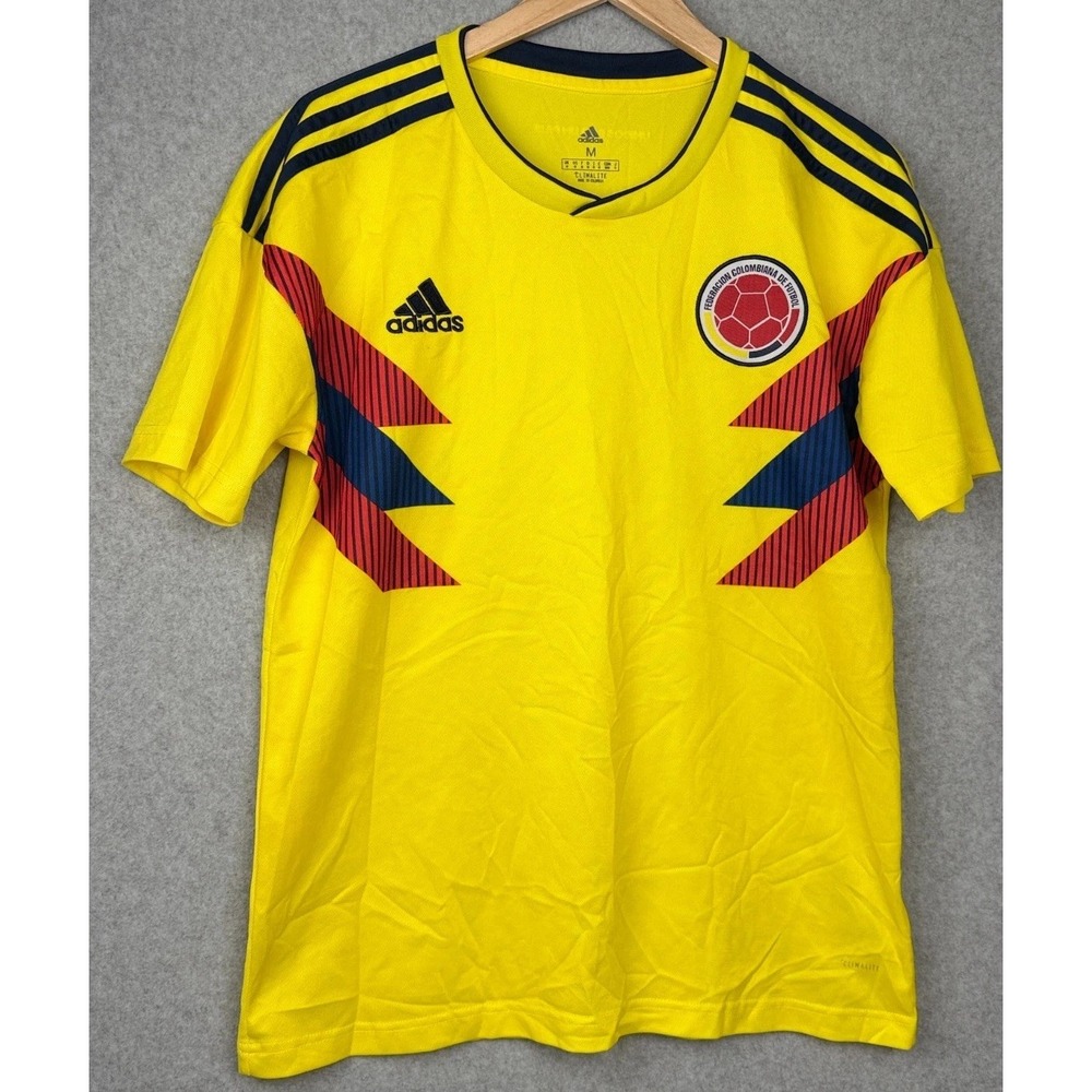 Colombia Jersey Mens Medium 2018 World Cup Home Yellow Adidas Soccer Football